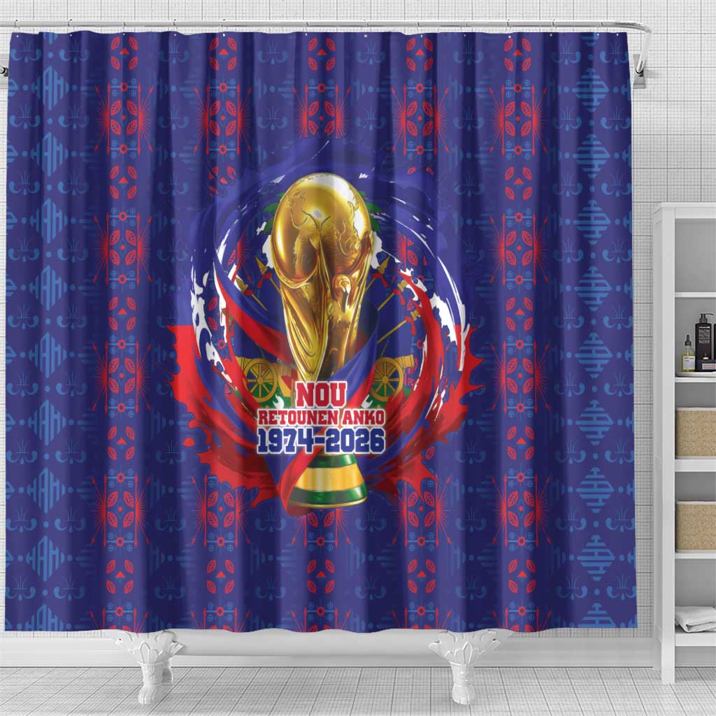 Haiti Grenadye Alaso Shower Curtain Blue Nou Retounen Anko 1974-2026 - Wonder Print Shop