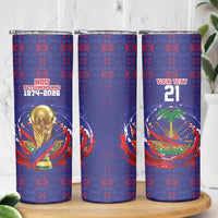 Custom Haiti Grenadye Alaso Skinny Tumbler Blue Nou Retounen Anko 1974-2026 - Wonder Print Shop