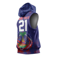Custom Haiti Grenadye Alaso Sleeveless Hoodie Blue Nou Retounen Anko 1974-2026 - Wonder Print Shop