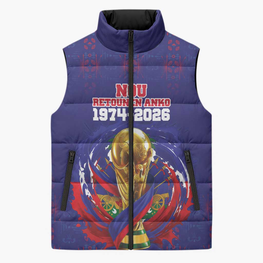 Custom Haiti Grenadye Alaso Sleeveless Puffer Jacket Blue Nou Retounen Anko 1974-2026 - Wonder Print Shop