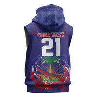 Custom Haiti Grenadye Alaso Sleeveless Zip Hoodie Blue Nou Retounen Anko 1974-2026 - Wonder Print Shop