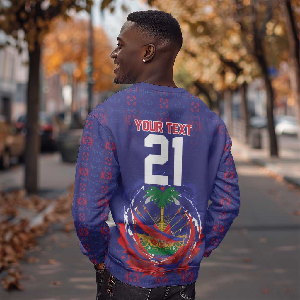 Custom Haiti Grenadye Alaso Sweatshirt Blue Nou Retounen Anko 1974-2026 - Wonder Print Shop