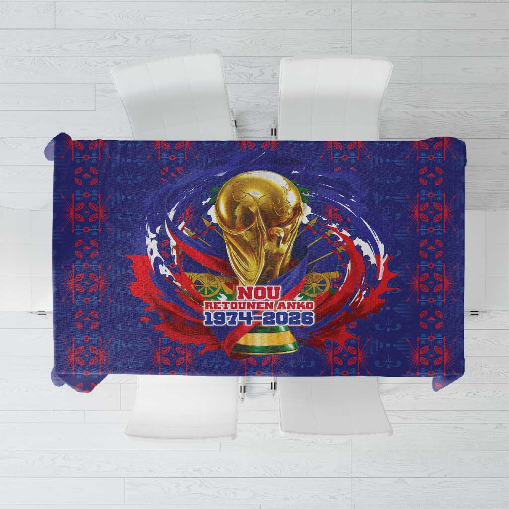 Haiti Grenadye Alaso Tablecloth Blue Nou Retounen Anko 1974-2026 - Wonder Print Shop