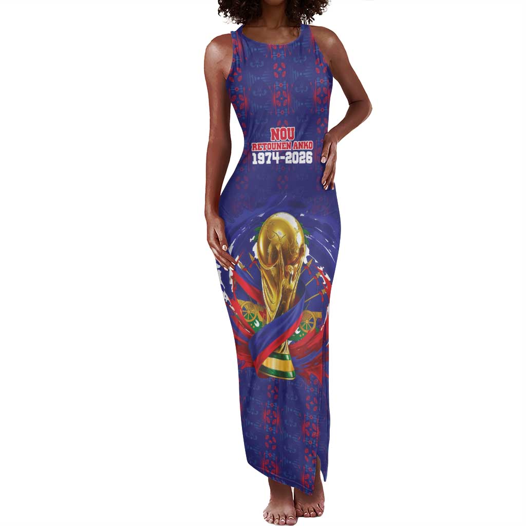 Custom Haiti Grenadye Alaso Tank Maxi Dress Blue Nou Retounen Anko 1974-2026 - Wonder Print Shop