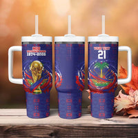 Custom Haiti Grenadye Alaso Tumbler With Handle Blue Nou Retounen Anko 1974-2026 - Wonder Print Shop