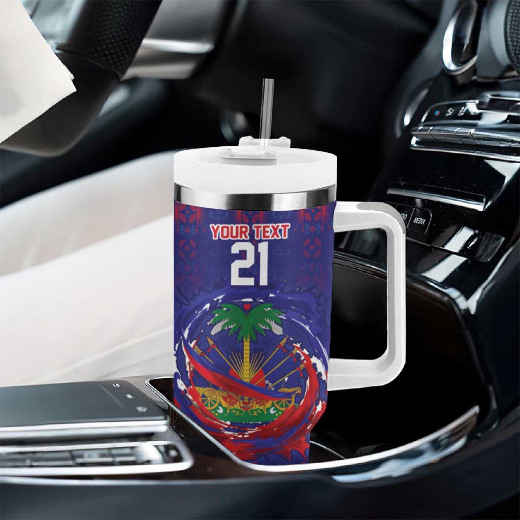 Custom Haiti Grenadye Alaso Tumbler With Handle Blue Nou Retounen Anko 1974-2026 - Wonder Print Shop