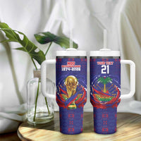 Custom Haiti Grenadye Alaso Tumbler With Handle Blue Nou Retounen Anko 1974-2026 - Wonder Print Shop