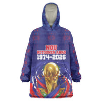Custom Haiti Grenadye Alaso Wearable Blanket Hoodie Blue Nou Retounen Anko 1974-2026 - Wonder Print Shop