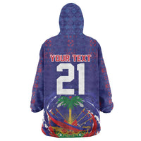 Custom Haiti Grenadye Alaso Wearable Blanket Hoodie Blue Nou Retounen Anko 1974-2026 - Wonder Print Shop