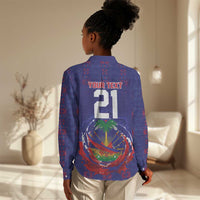 Custom Haiti Grenadye Alaso Women Casual Shirt Blue Nou Retounen Anko 1974-2026 - Wonder Print Shop