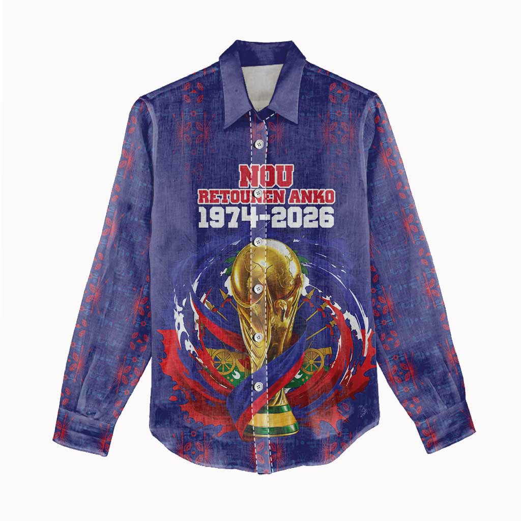 Custom Haiti Grenadye Alaso Women Casual Shirt Blue Nou Retounen Anko 1974-2026 - Wonder Print Shop