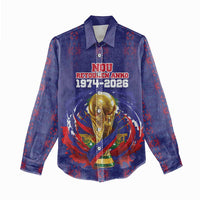 Custom Haiti Grenadye Alaso Women Casual Shirt Blue Nou Retounen Anko 1974-2026 - Wonder Print Shop