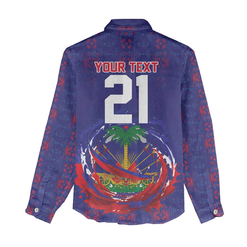 Custom Haiti Grenadye Alaso Women Casual Shirt Blue Nou Retounen Anko 1974-2026 - Wonder Print Shop