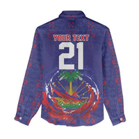Custom Haiti Grenadye Alaso Women Casual Shirt Blue Nou Retounen Anko 1974-2026 - Wonder Print Shop