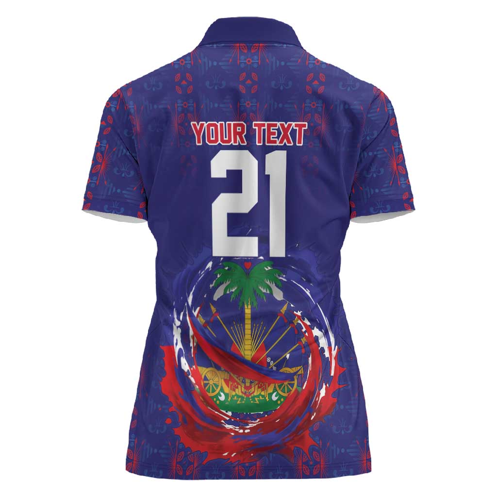 Custom Haiti Grenadye Alaso Women Polo Shirt Blue Nou Retounen Anko 1974-2026 - Wonder Print Shop
