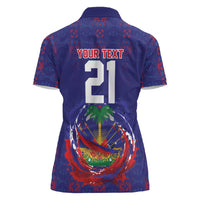 Custom Haiti Grenadye Alaso Women Polo Shirt Blue Nou Retounen Anko 1974-2026 - Wonder Print Shop