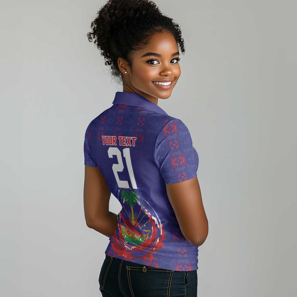 Custom Haiti Grenadye Alaso Women Polo Shirt Blue Nou Retounen Anko 1974-2026 - Wonder Print Shop