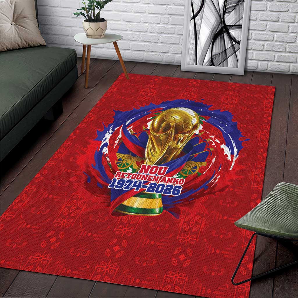 Haiti Grenadye Alaso Area Rug Red Nou Retounen Anko 1974-2026 - Wonder Print Shop