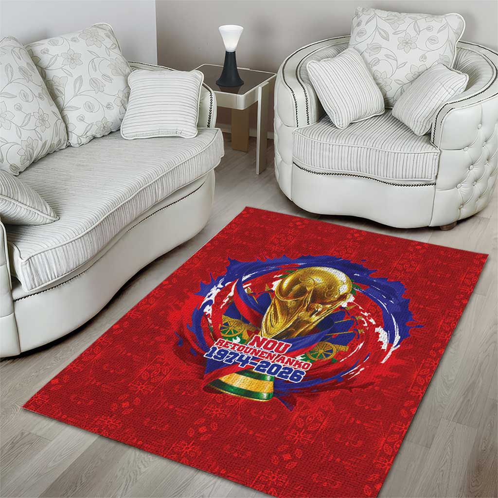 Haiti Grenadye Alaso Area Rug Red Nou Retounen Anko 1974-2026 - Wonder Print Shop