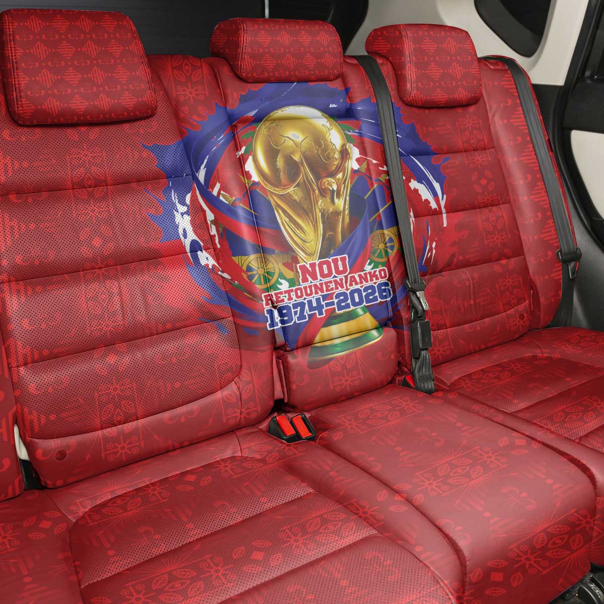 Haiti Grenadye Alaso Back Car Seat Cover Red Nou Retounen Anko 1974-2026 - Wonder Print Shop