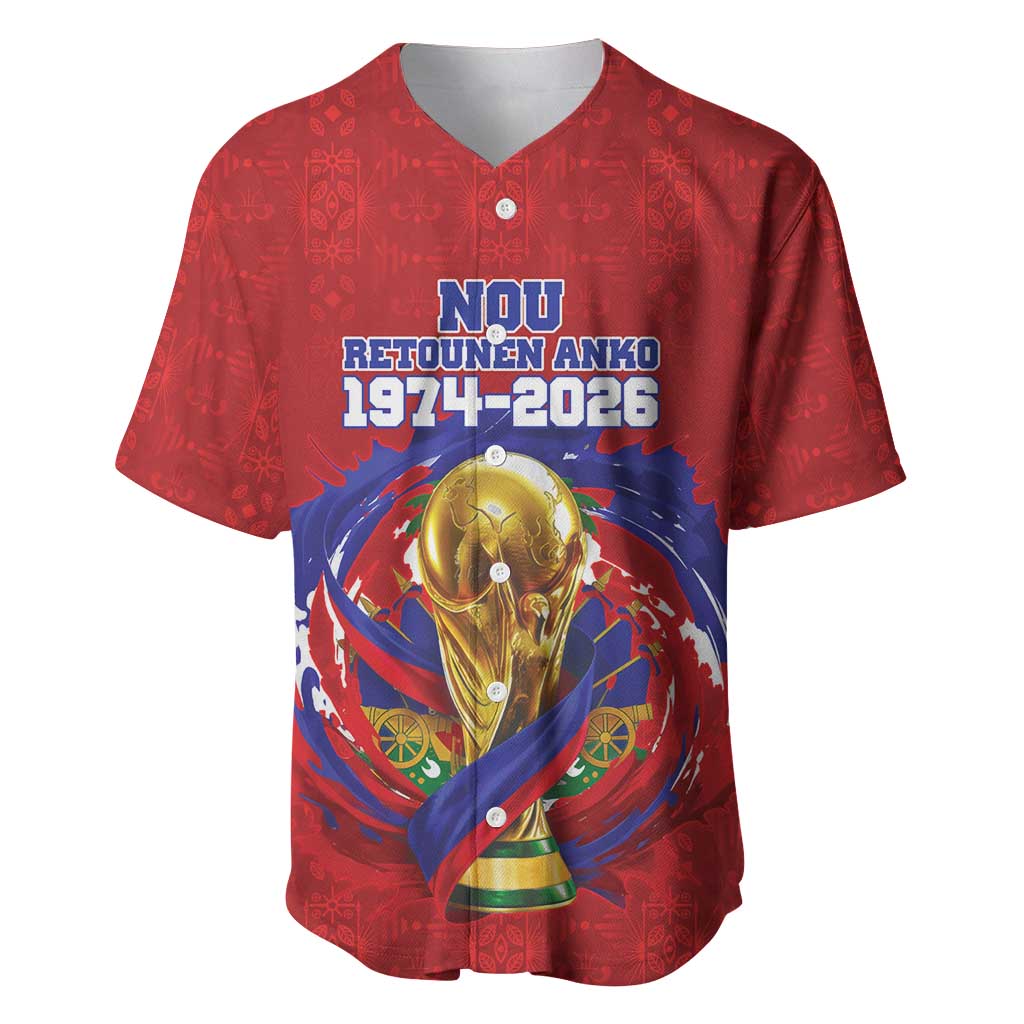 Custom Haiti Grenadye Alaso Baseball Jersey Red Nou Retounen Anko 1974-2026 - Wonder Print Shop