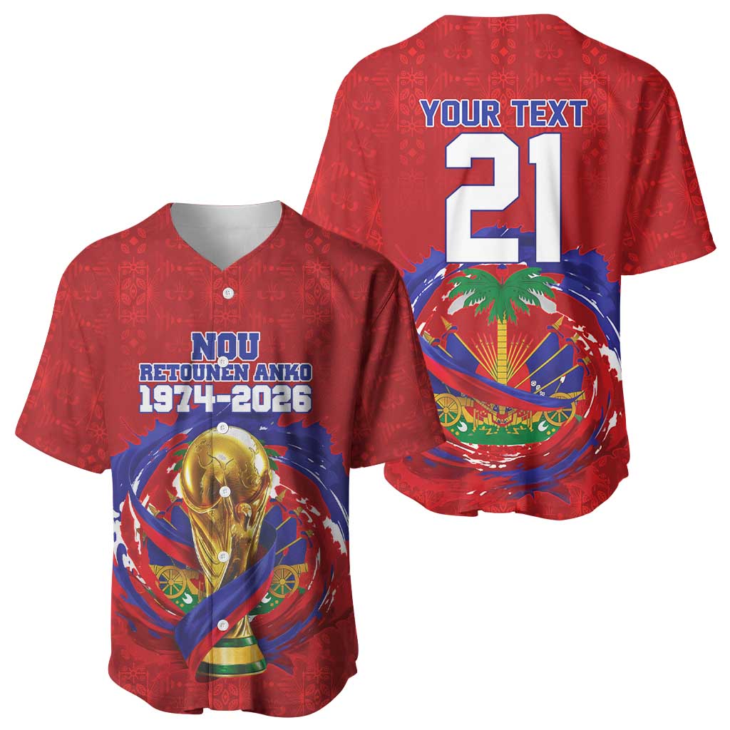 Custom Haiti Grenadye Alaso Baseball Jersey Red Nou Retounen Anko 1974-2026 - Wonder Print Shop