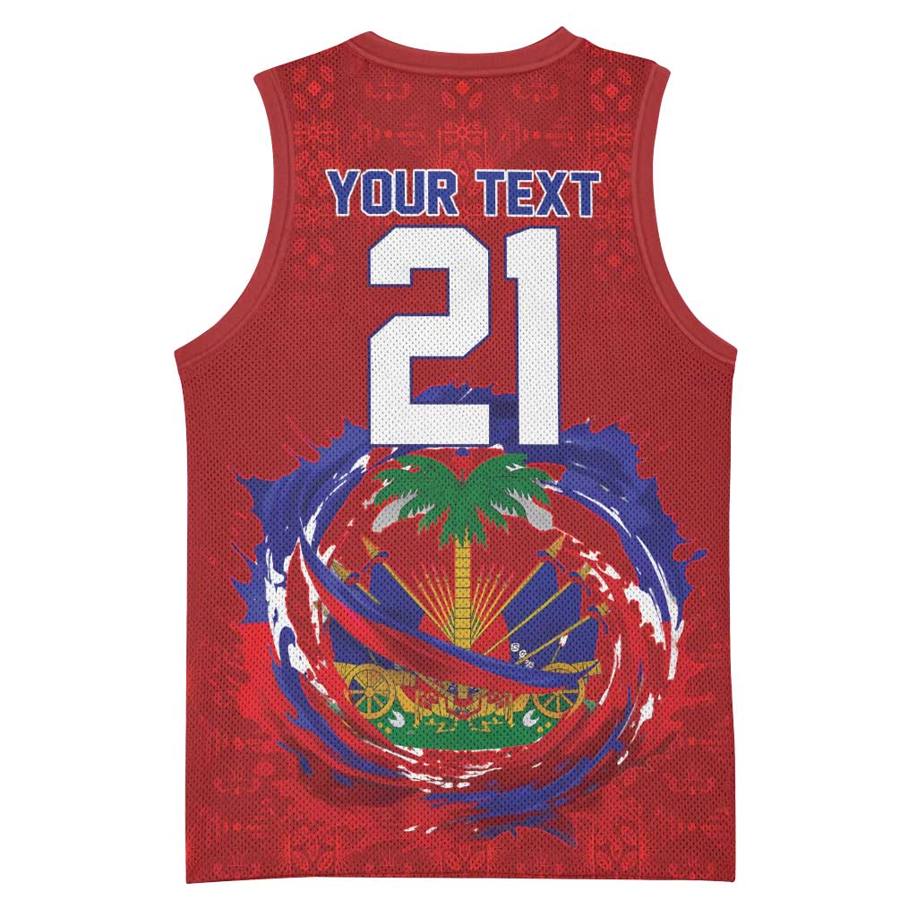 Custom Haiti Grenadye Alaso Basketball Jersey Red Nou Retounen Anko 1974-2026 - Wonder Print Shop