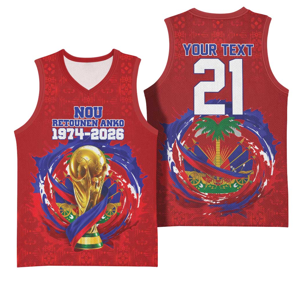 Custom Haiti Grenadye Alaso Basketball Jersey Red Nou Retounen Anko 1974-2026 - Wonder Print Shop