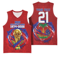 Custom Haiti Grenadye Alaso Basketball Jersey Red Nou Retounen Anko 1974-2026 - Wonder Print Shop