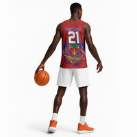 Custom Haiti Grenadye Alaso Basketball Jersey Red Nou Retounen Anko 1974-2026 - Wonder Print Shop