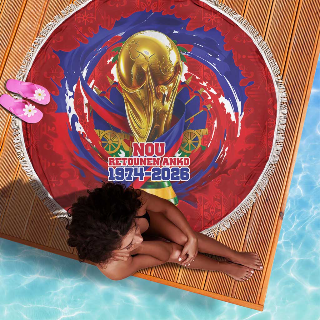 Haiti Grenadye Alaso Beach Blanket Red Nou Retounen Anko 1974-2026 - Wonder Print Shop