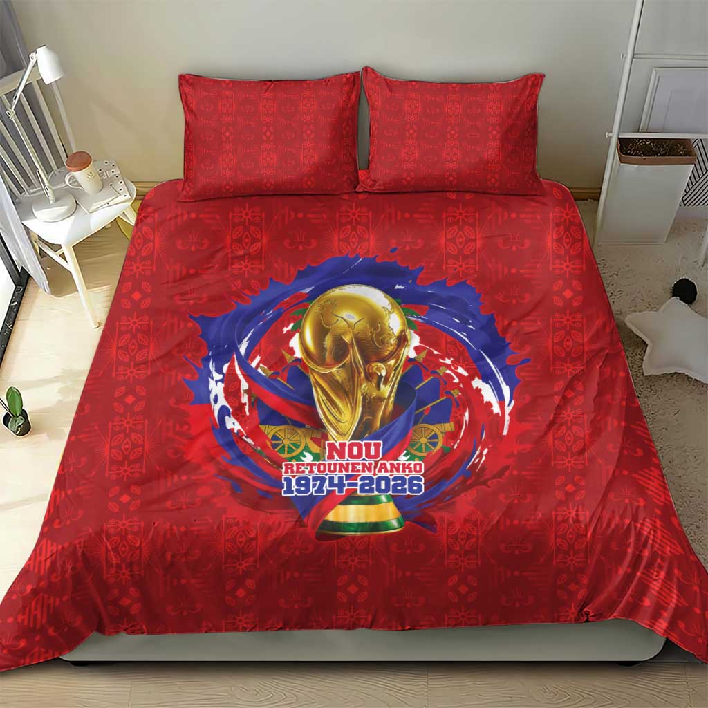 Haiti Grenadye Alaso Bedding Set Red Nou Retounen Anko 1974-2026 - Wonder Print Shop