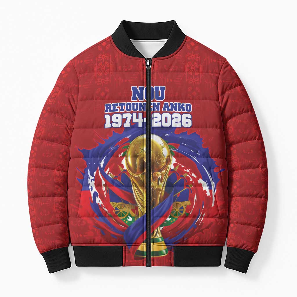 Custom Haiti Grenadye Alaso Bomber Puffer Jacket Red Nou Retounen Anko 1974-2026 - Wonder Print Shop
