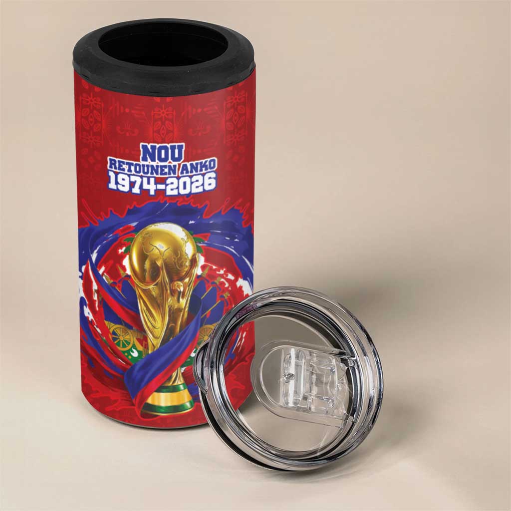 Custom Haiti Grenadye Alaso 4 in 1 Can Cooler Tumbler Red Nou Retounen Anko 1974-2026 - Wonder Print Shop