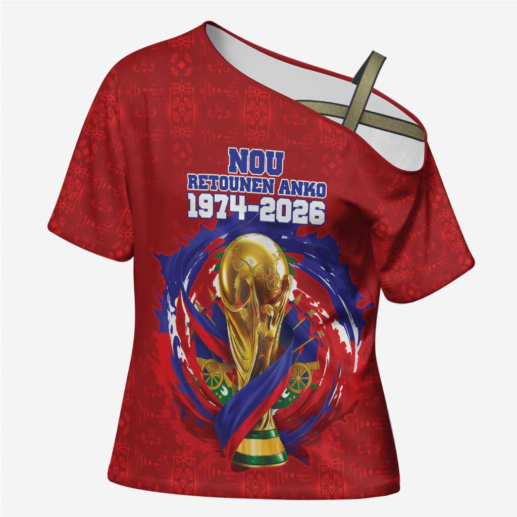 Custom Haiti Grenadye Alaso Cross Shoulder Shirt Red Nou Retounen Anko 1974-2026 - Wonder Print Shop
