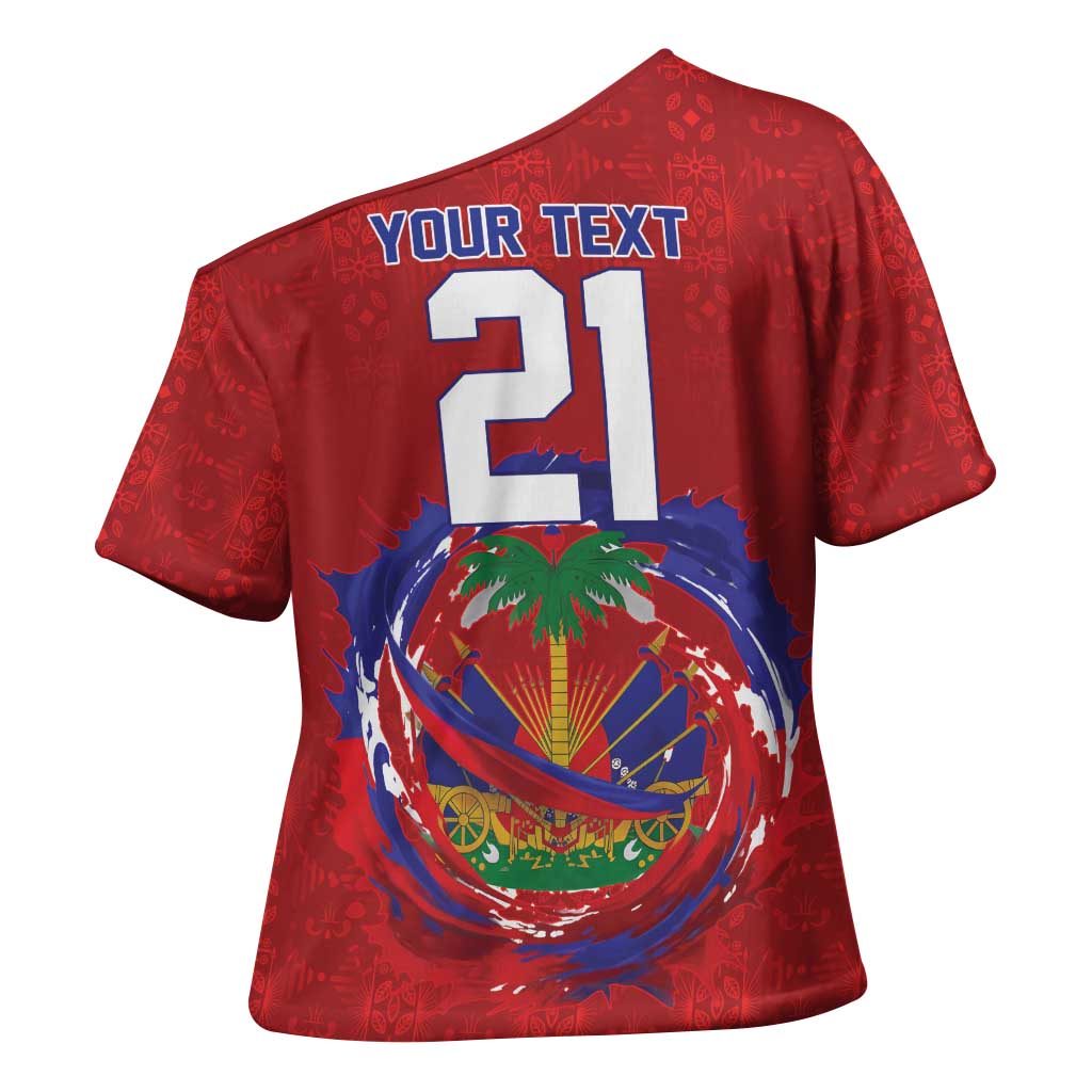 Custom Haiti Grenadye Alaso Cross Shoulder Shirt Red Nou Retounen Anko 1974-2026 - Wonder Print Shop