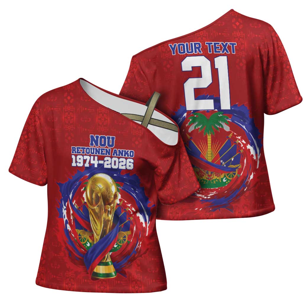 Custom Haiti Grenadye Alaso Cross Shoulder Shirt Red Nou Retounen Anko 1974-2026 - Wonder Print Shop