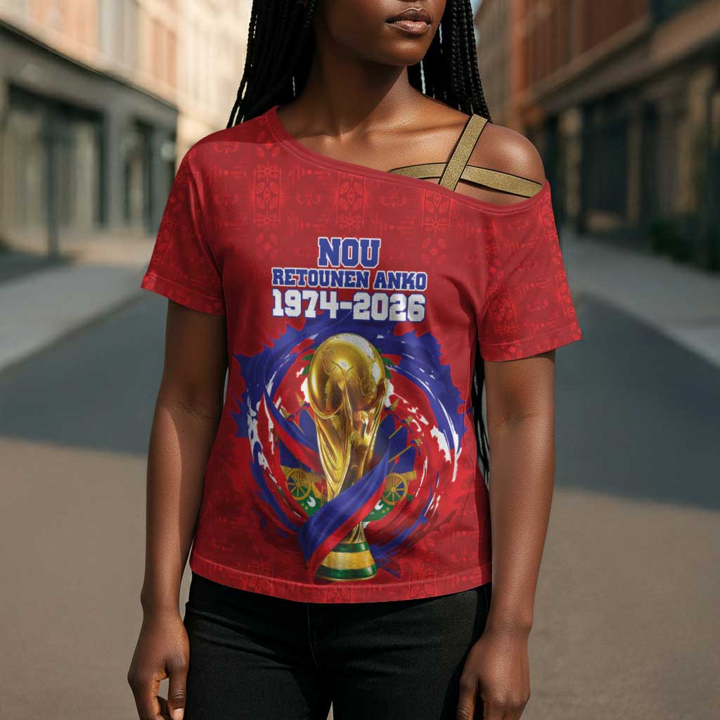Custom Haiti Grenadye Alaso Cross Shoulder Shirt Red Nou Retounen Anko 1974-2026 - Wonder Print Shop