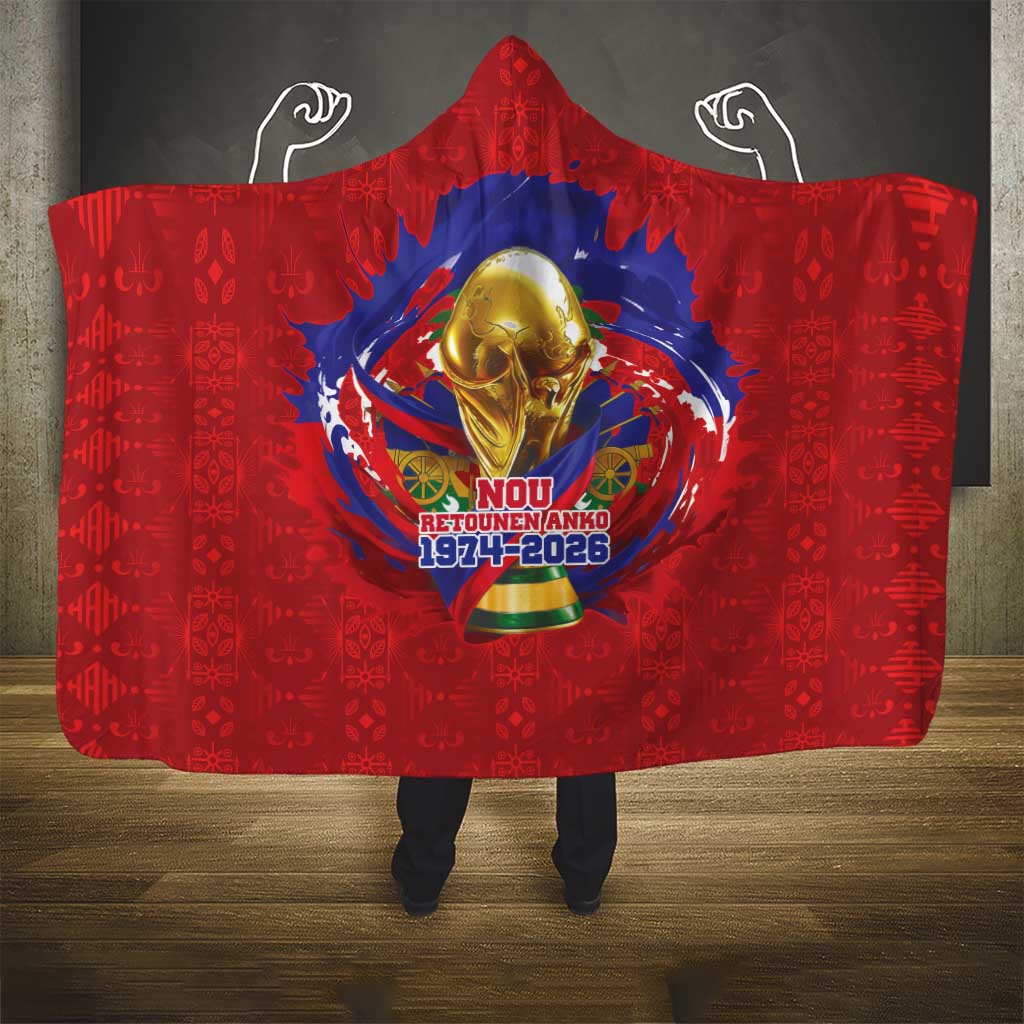 Haiti Grenadye Alaso Hooded Blanket Red Nou Retounen Anko 1974-2026 - Wonder Print Shop