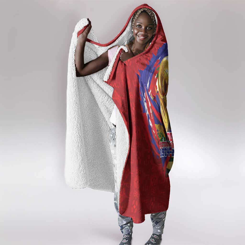 Haiti Grenadye Alaso Hooded Blanket Red Nou Retounen Anko 1974-2026 - Wonder Print Shop