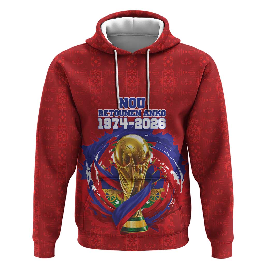 Custom Haiti Grenadye Alaso Hoodie Red Nou Retounen Anko 1974-2026 - Wonder Print Shop