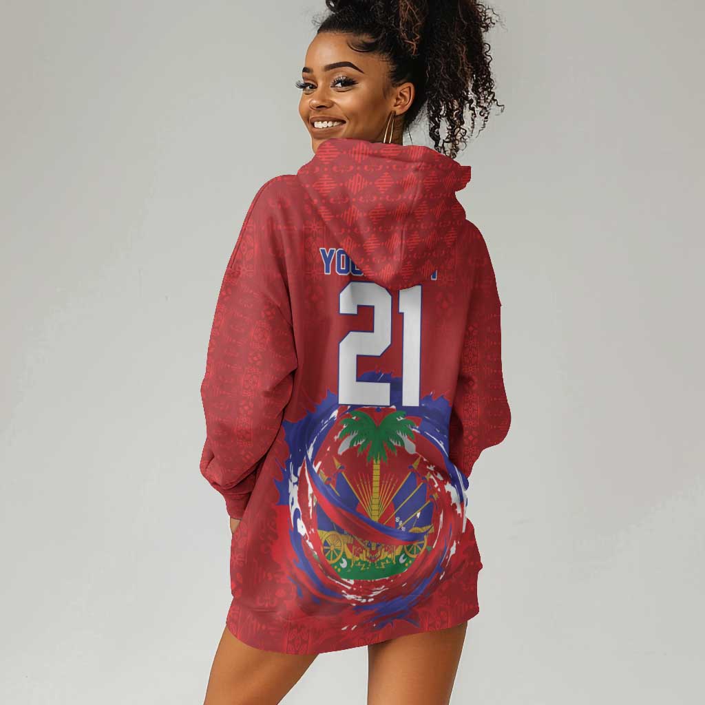 Custom Haiti Grenadye Alaso Hoodie Dress Red Nou Retounen Anko 1974-2026 - Wonder Print Shop