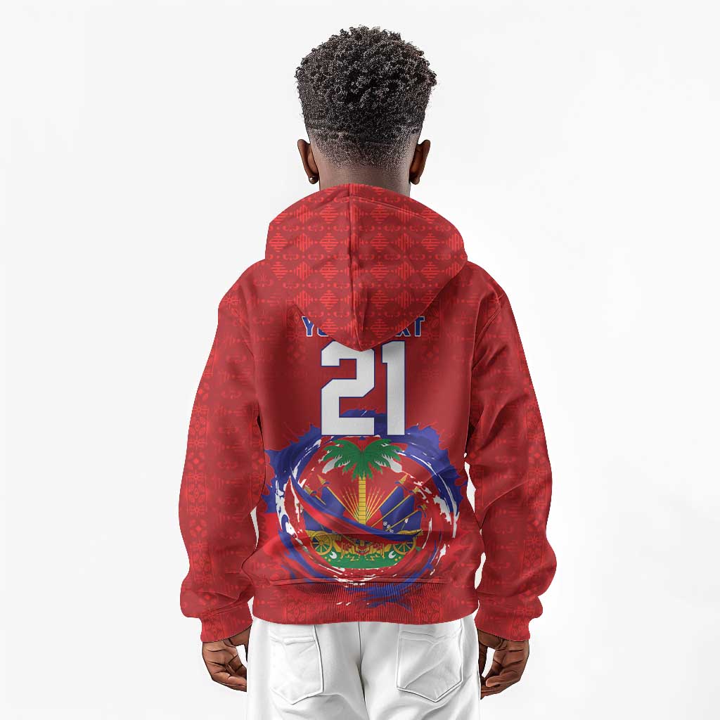 Custom Haiti Grenadye Alaso Kid Hoodie Red Nou Retounen Anko 1974-2026 - Wonder Print Shop