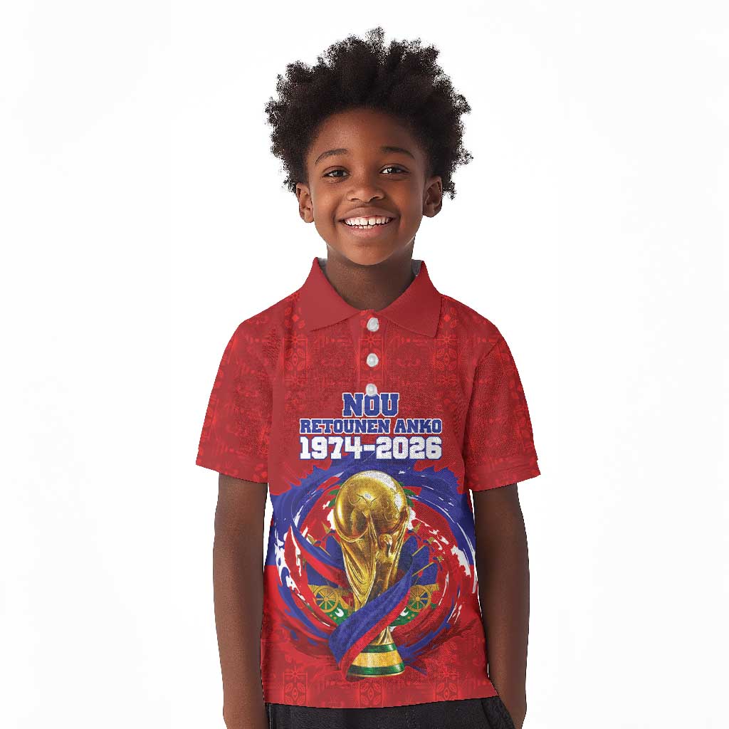 Custom Haiti Grenadye Alaso Kid Polo Shirt Red Nou Retounen Anko 1974-2026 - Wonder Print Shop