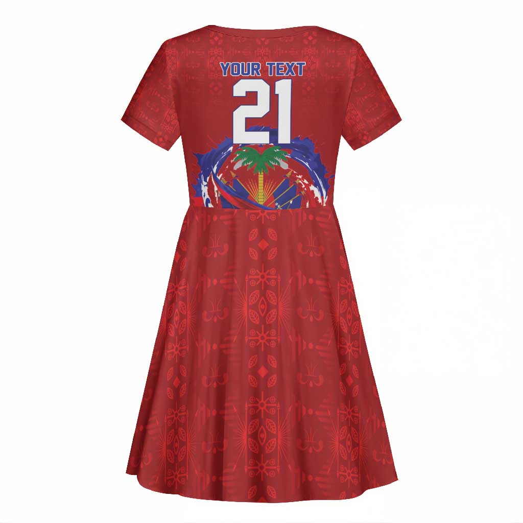 Custom Haiti Grenadye Alaso Kid Short Sleeve Dress Red Nou Retounen Anko 1974-2026 - Wonder Print Shop