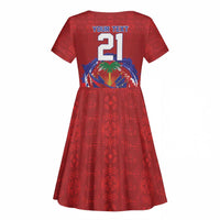 Custom Haiti Grenadye Alaso Kid Short Sleeve Dress Red Nou Retounen Anko 1974-2026 - Wonder Print Shop