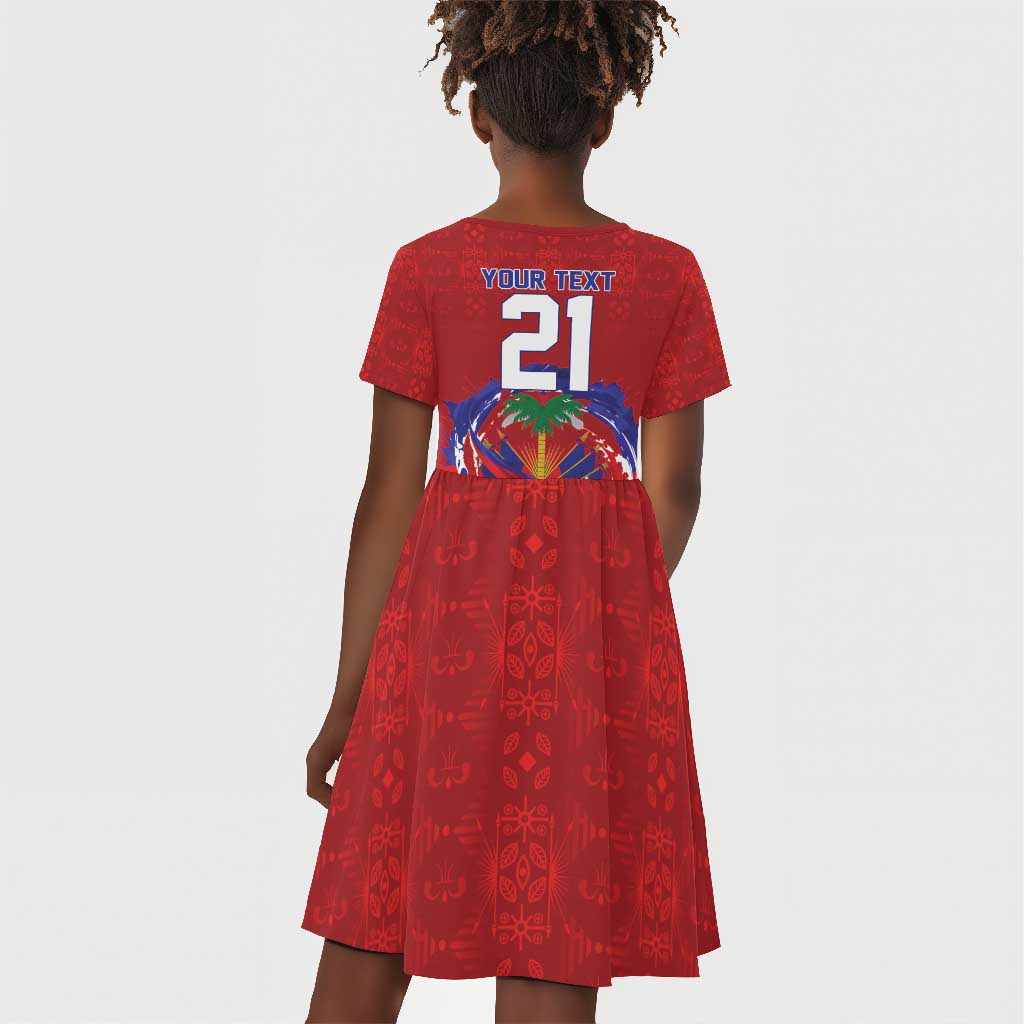 Custom Haiti Grenadye Alaso Kid Short Sleeve Dress Red Nou Retounen Anko 1974-2026 - Wonder Print Shop