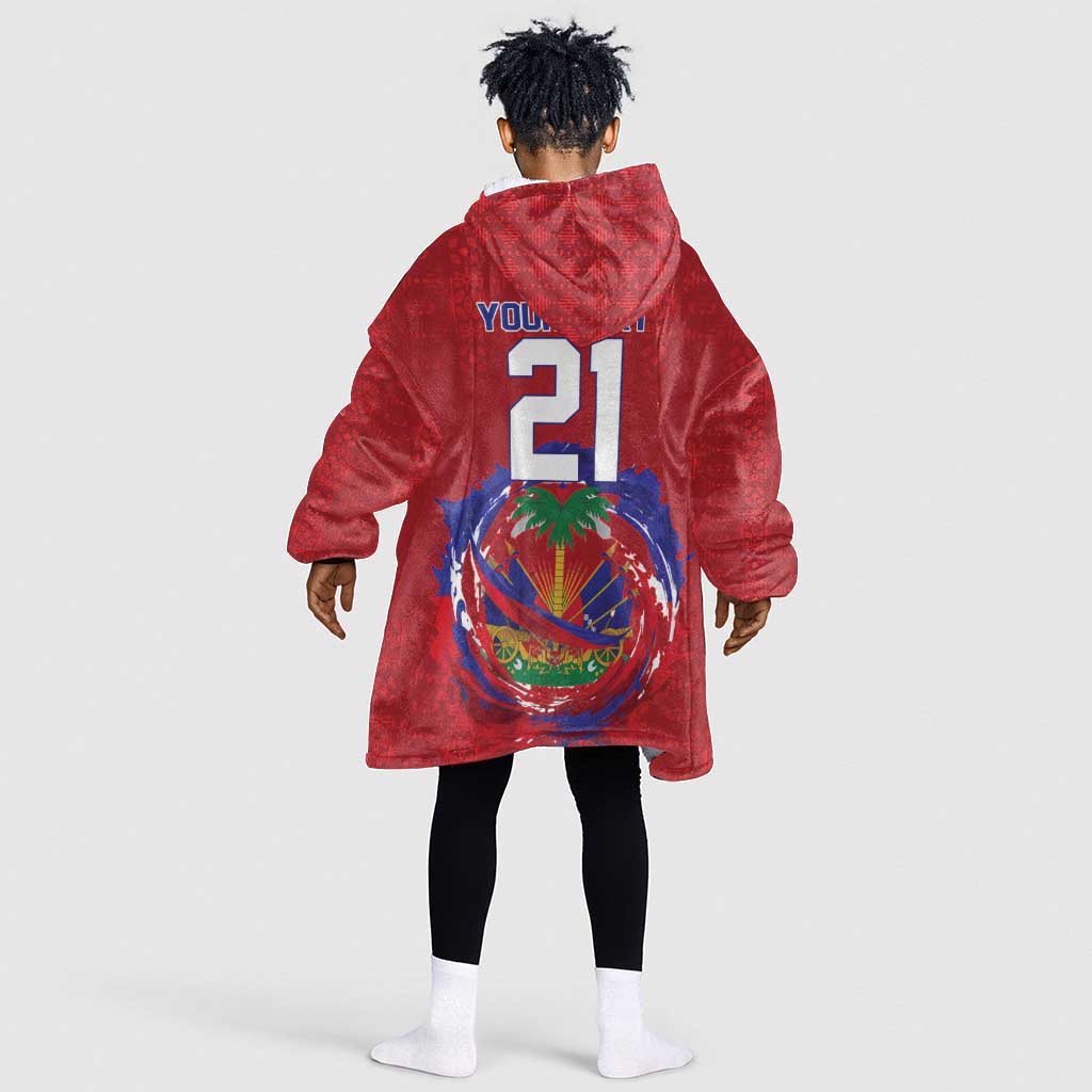 Custom Haiti Grenadye Alaso Kid Wearable Blanket Hoodie Red Nou Retounen Anko 1974-2026 - Wonder Print Shop