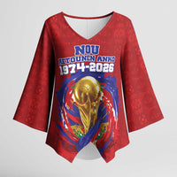 Custom Haiti Grenadye Alaso Kimono Sleeve Blouse Red Nou Retounen Anko 1974-2026 - Wonder Print Shop