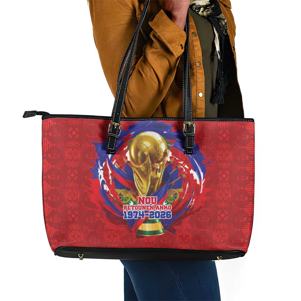 Haiti Grenadye Alaso Leather Tote Bag Red Nou Retounen Anko 1974-2026 - Wonder Print Shop